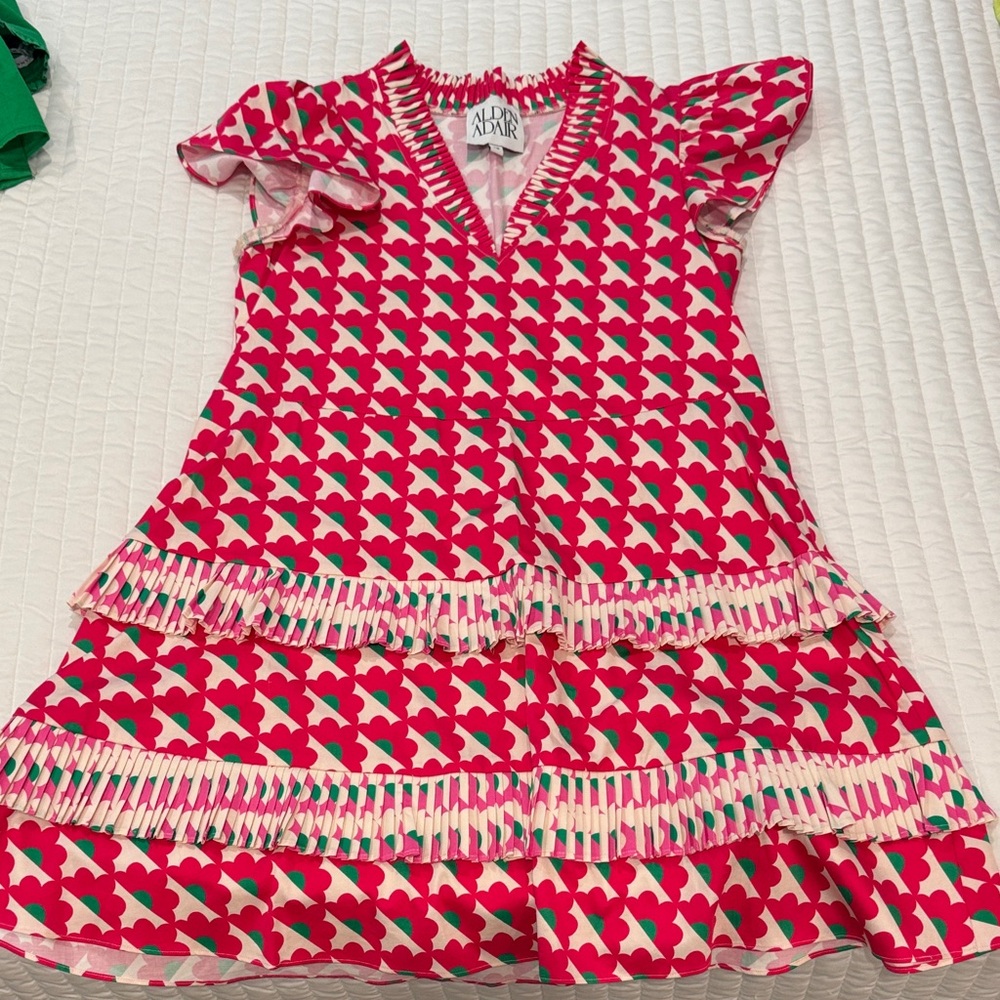 Alden Vibrant Pink and White Casual Dress